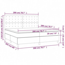 Boxspringbett mit Matratze & LED Dunkelgrau 200x200 cm Stoff