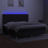 Boxspringbett mit Matratze & LED Schwarz 200x200 cm Stoff