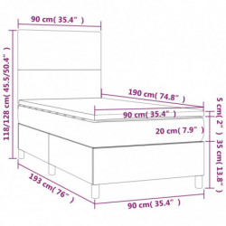 Boxspringbett mit Matratze & LED Schwarz 90x190 cm Samt