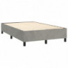 Boxspringbett mit Matratze & LED Hellgrau 120x200 cm Samt