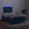 Boxspringbett mit Matratze & LED Dunkelblau 120x200 cm Samt