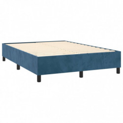 Boxspringbett mit Matratze & LED Dunkelblau 140x190 cm Samt