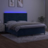 Boxspringbett mit Matratze & LED Dunkelblau 180x200 cm Samt