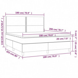 Boxspringbett mit Matratze & LED Dunkelblau 180x200 cm Samt