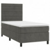 Boxspringbett mit Matratze & LED Dunkelgrau 80x200 cm Samt