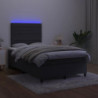 Boxspringbett mit Matratze & LED Schwarz 120x200 cm Samt