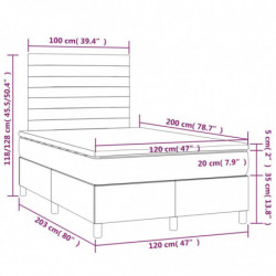 Boxspringbett mit Matratze & LED Schwarz 120x200 cm Samt