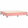 Boxspringbett mit Matratze & LED Rosa 200x200 cm Samt