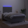 Boxspringbett mit Matratze & LED Dunkelgrau 120x200 cm Samt