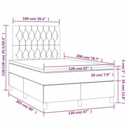 Boxspringbett mit Matratze & LED Rosa 120x200 cm Samt