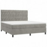 Boxspringbett mit Matratze & LED Hellgrau 180x200 cm Samt