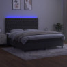 Boxspringbett mit Matratze & LED Dunkelgrau 180x200 cm Samt