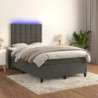 Boxspringbett mit Matratze & LED Dunkelgrau 120x200 cm Samt