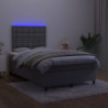 Boxspringbett mit Matratze & LED Dunkelgrau 120x200 cm Samt