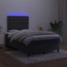 Boxspringbett mit Matratze & LED Schwarz 120x200 cm Samt