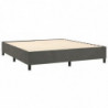 Boxspringbett mit Matratze & LED Dunkelgrau 180x200 cm Samt