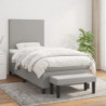 Boxspringbett mit Matratze Hellgrau 80x200 cm Stoff