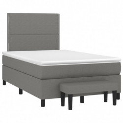 Boxspringbett mit Matratze Dunkelgrau 120x200 cm Stoff