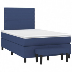 Boxspringbett mit Matratze Blau 120x200 cm Stoff