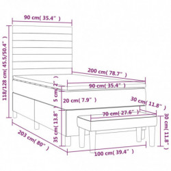 Boxspringbett mit Matratze Blau 90x200 cm Stoff