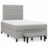 Boxspringbett mit Matratze Hellgrau 120x200 cm Stoff