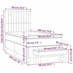 Boxspringbett mit Matratze Blau 90x190 cm Stoff