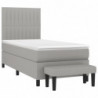 Boxspringbett mit Matratze Hellgrau 100x200 cm Stoff