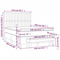 Boxspringbett mit Matratze Dunkelgrau 140x200 cm Stoff