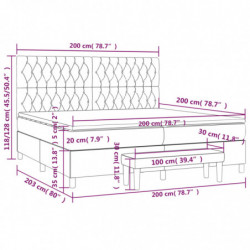 Boxspringbett mit Matratze Hellgrau 200x200 cm Stoff