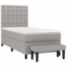 Boxspringbett mit Matratze Hellgrau 90x190 cm Stoff