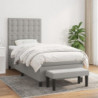 Boxspringbett mit Matratze Hellgrau 90x200 cm Stoff