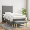 Boxspringbett mit Matratze Dunkelgrau 90x200 cm Stoff