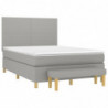 Boxspringbett mit Matratze Hellgrau 140x190 cm Stoff