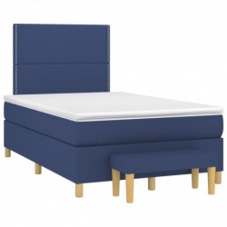 Boxspringbett mit Matratze Blau 120x200 cm Stoff