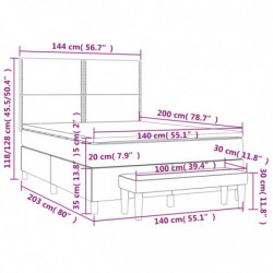 Boxspringbett mit Matratze Dunkelgrau 140x200 cm Stoff