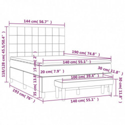 Boxspringbett mit Matratze Dunkelgrau 140x190 cm Stoff