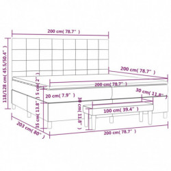 Boxspringbett mit Matratze Schwarz 200x200 cm Stoff