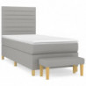 Boxspringbett mit Matratze Hellgrau 90x190 cm Stoff