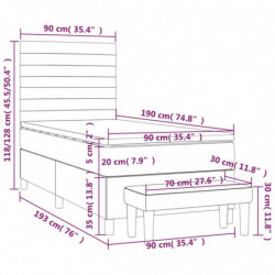 Boxspringbett mit Matratze Blau 90x190 cm Stoff