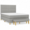 Boxspringbett mit Matratze Hellgrau 140x190 cm Stoff