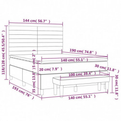 Boxspringbett mit Matratze Dunkelgrau 140x190 cm Stoff