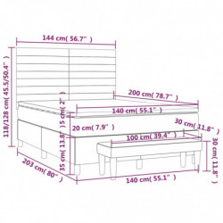 Boxspringbett mit Matratze Dunkelgrau 140x200 cm Stoff