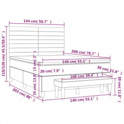 Boxspringbett mit Matratze Schwarz 140x200 cm Stoff