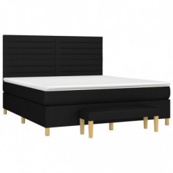 Boxspringbett mit Matratze Schwarz 180x200 cm Stoff