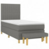 Boxspringbett mit Matratze Dunkelgrau 80x200 cm Stoff