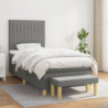 Boxspringbett mit Matratze Dunkelgrau 90x190 cm Stoff