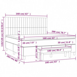 Boxspringbett mit Matratze Hellgrau 160x200 cm Stoff