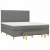 Boxspringbett mit Matratze Dunkelgrau 180x200 cm Stoff