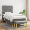 Boxspringbett mit Matratze Dunkelgrau 90x190 cm Stoff