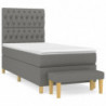 Boxspringbett mit Matratze Dunkelgrau 90x190 cm Stoff